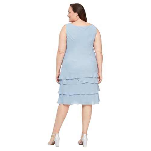 Image of S.L. Fashions Women's Mother of The Bride Tiered Jacket Dress with Shoulder Embellishment