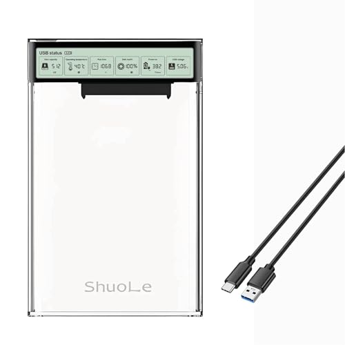Caja externa USB 3.0 para disco duro 2.5" con pantalla LCD miniatura 1