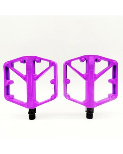 pedales de bicicleta Pedales De Bicicleta De Montaña Con Rodamientos Lubricados DU Pedales De Nailon De Alta Resistencia En Colores Pedales De Velocidad Muerta Cojinetes sellados(Purple)