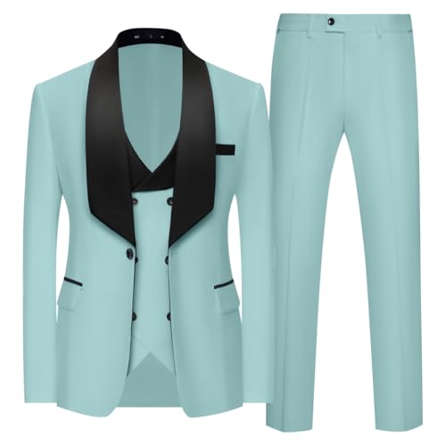 Men Tuxedo Suits for Wedding Prom 3 Piece Slim Fit Suit Double Breasted Suit Jacket Vest Pants Set Suits Dinner Tuxedo Set