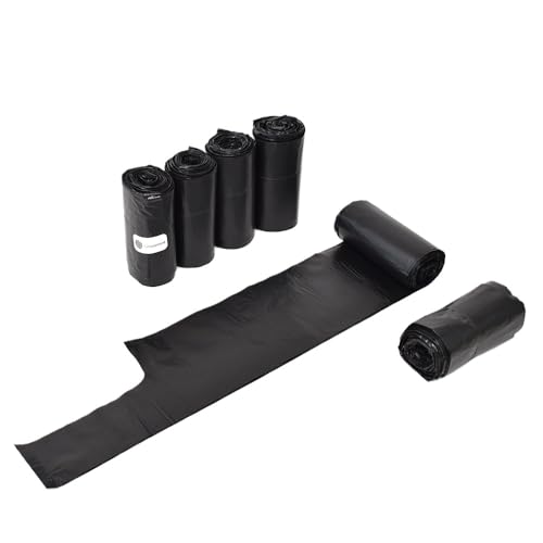 Image of Large Dog Waste Bags on a Roll with Easy Tie Handles, Extra Thick and Strong Dog Poop Bags, 288 Count, Black /Unscented, 5.5 x 5.5 x 17 Inches
