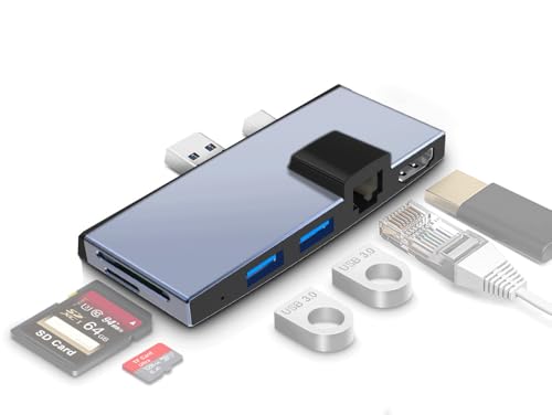 Station d'accueil 6 en 1 Surface Pro adaptateur HDMI 4K RJ45