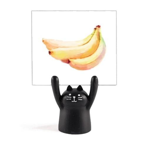 Support mémo chat noir aquarelle avec pince photo pour maison