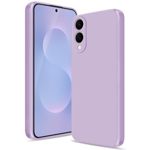 Btstring Cover per Samsung Galaxy S25 Edge, Custodia Antiurto Case Sottile in Silicone TPU con Fodera in Microfibra e Protezione della Fotocamera -Viola Chiaro