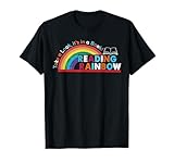 Take A Look A Book Vintage Reading Librarian Rainbow T-Shirt
