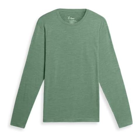 IBEX Merino Wool Paradox Long Sleeve Tee for Men | Lightweight & Breathable Solid Crew Neck Men's T-Shirt | Soft & Breathable for Everyday & Outdoor Wear | Wave Lite Heather (Large) Cover