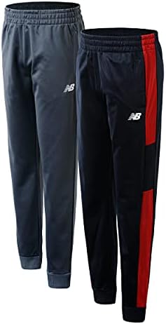New Balance Boys' Athletic Sweatpants - 2 Pack Performance Tricot Jogger Pants (Little Boy/Big Boy), Size 4, Eclipse/Lead