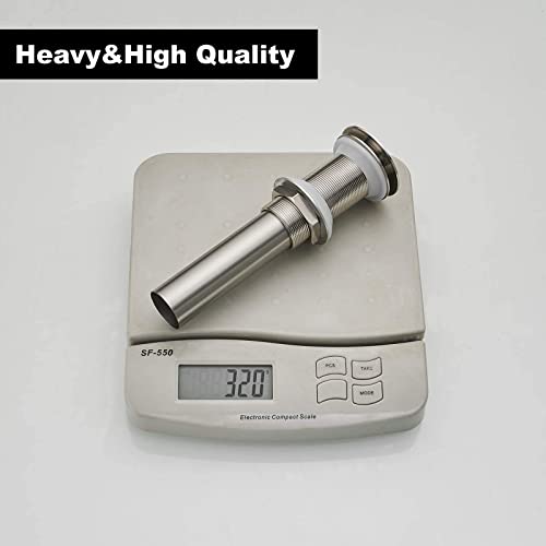 Bathfinesse Bathroom Faucet Vessel Vanity Sink Pop Up Drain Stopper Without Overflow Brass Fits Standard Bathroom Sink Hole 1-1/2" To 1-3/4" Brushed Nickel #TOP3