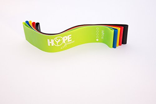 Hope Fitness Gear, Resistance Bands, Exercise Bands, Booty Bands, Loop Resistance Bands, Set Of 5 With Carry Bag And Ebook Exercise Guide #TOP5