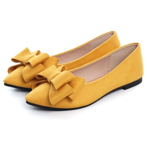 Image of TN TANGNEST Women Fashion Bowknot Flats Comfort Pointed Toe Dress Shoes