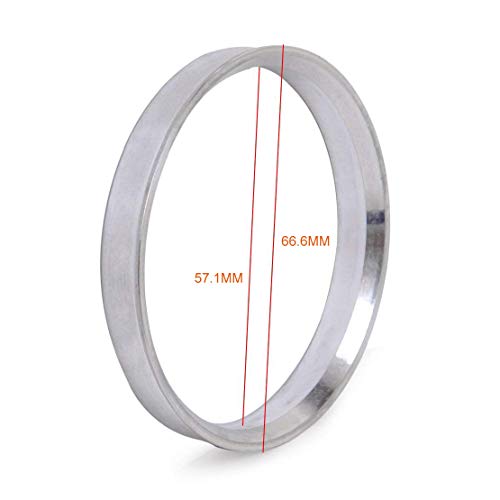 Image of ZHTEAPR 4pcs Wheel Hub Centric Rings 66.6 to 57.1 - OD=66.6mm ID=57.1mm - Aluminium Alloy Wheel Hubrings 57.1 to 66.6