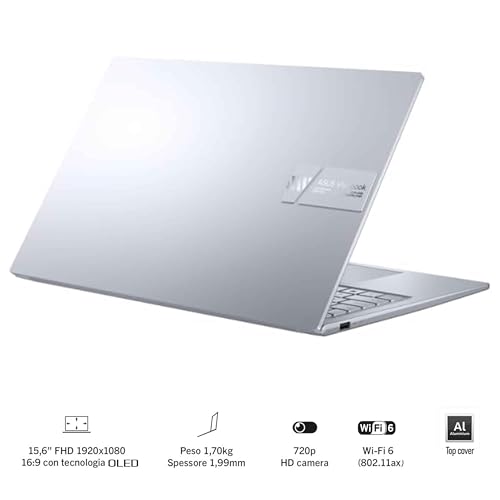 Notebok display OLED 15.6" pantone valitated, Intel I7 13620H, Ram 16Gb, SSDPci Nvme da 512Gb, Windows 11, wi-fi 6, webcam, Usb3.2, Hdmi, Bt5.3, Tastiera retroilluminata, Preconfigurato - Notebook - Immagine 3