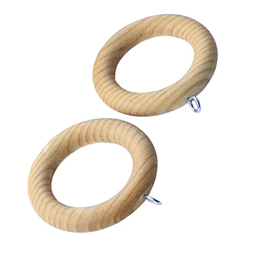 Vaguelly 2pcs Wooden Curtain Hooks Ring Fittings for Roman Rods Hanging Hook Accessories for Various Curtains Smooth Operation Suitable for Heavy and Lightweight Drapes