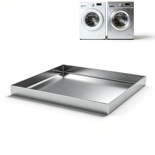 KIKIBRO 32' x 30' x 2.5' Washing Machine Drain Pan, Washer Tray for Floor Protection, Dishwasher Drain Pan, Pan for Under Washing Machine, 304 Stainless Steel, No Drain Port