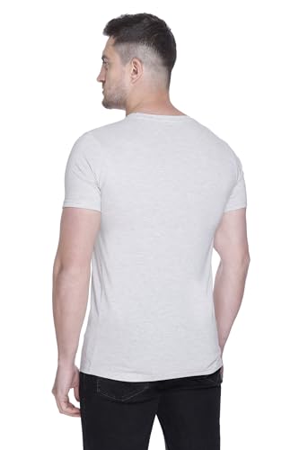 Image of Men's Plain Solid Regular Fit Half Sleeve Cotton Blend Casual Wear T-Shirt