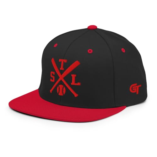 St. Louis Baseball Bats Retro STL Snapback Hat Baseball Cap Black/Red