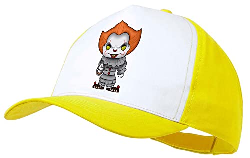 MERCHANDMANIA Gorra Amarilla Payaso maligno Maldito araña Color Cap.