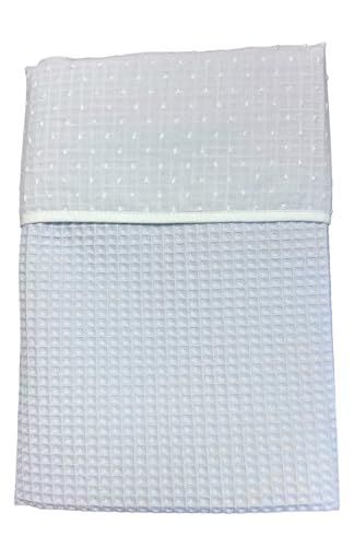 Danielstore | Manta Bebé Viena | 70x100 cm, Azul, 100% Algodón, Plumeti | Reversible, Transpirable, Suave | para Cuna, minicuna y Carrito, Adecuada para Todas Las Estaciones