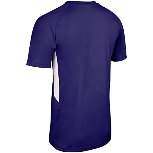 CHAMPRO Camiseta de beisebol xadrez, feminina, GG, roxo, branco
