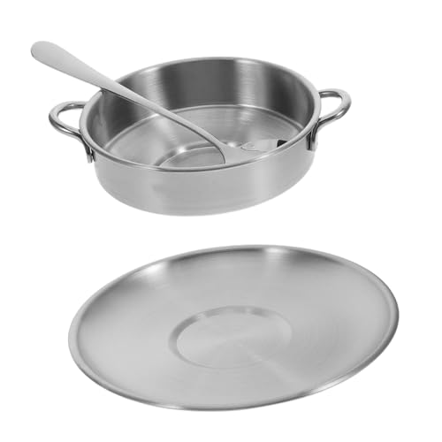 VICASKY Elegant Stainless Steel Dessert Bowl with Saucer Spoon Chip Resistant Serving Dishes for Desserts Salads and Snacks for Bbqs Potlucks and Entertaining