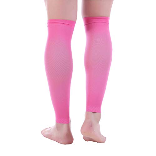 Image of Doc Miller Calf Compression Sleeve - 1 Pair 20-30mmHg Support (Pink, 4X-Large)
