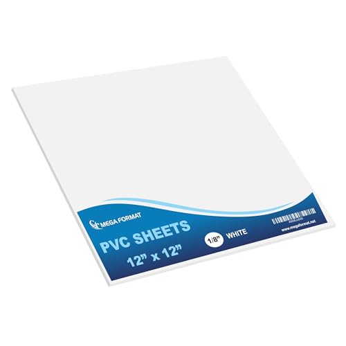 Image of Mega Format Expanded PVC Plastic Sheets - 12 inch X 12 inch Rigid White Sheet for Crafts, Signage, & Displays - Sintra, Celtec PVC Board - Waterproof for Outdoors Use - 1 /8 inch 3mm Thick - 1-Pk-White