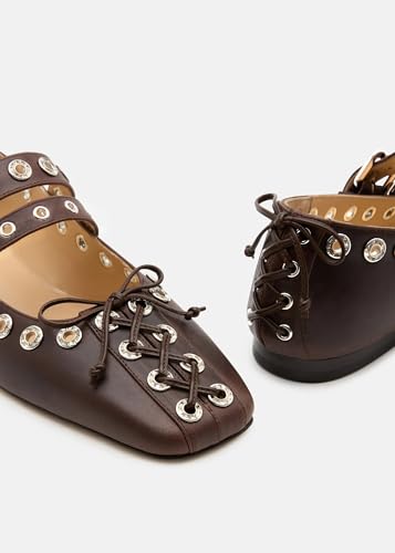 sexytag Ballet Flats for Women Square Toe Buckle Strap Crystal Corset Embellishments Lace Up Bow Mary Jane Slip On Pumps Comfortable Dressy Casual Work Office Shoes2