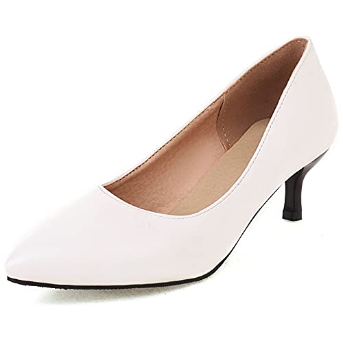 Escarpins femme Lizoleor talon moyen soulier business bout pointu noir