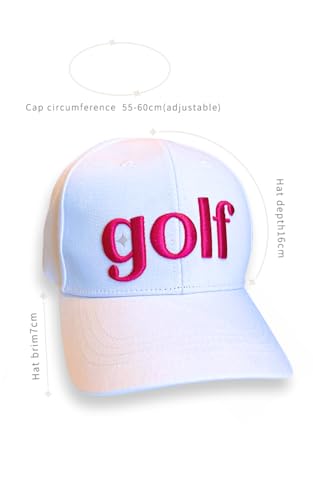 Gorra de golf blanca con acento rosa para mujer miniatura 4