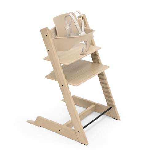 Stokke Tripp Trapp Oak High Chair 2, Natural - Includes Chair + Baby Set with Removable Harness for...