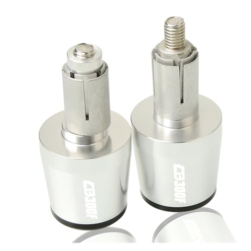 Motorrad Zubehör Lenker Griffe Bar Ends Stecker Kappen Für HON&DA CB300F CB300FA CB 300F CB 300 2014 2015 2016 2017 2018(Silber)