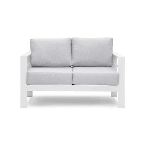 GOWE Wholesale Aluminum Double Two Seater Couch Modern Sofa White Furniture for Patio Outdoor