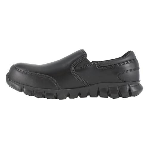 Image of Reebok Work Mens Sublite Cushion Composite Toe ESD Slip On Work Safety Shoes Casual - Black