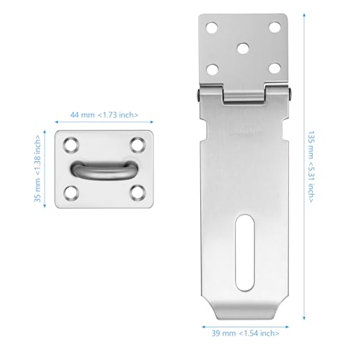 Image of 15 PCS 4 Inch Padlock Hasp Latch, Stainless Steel Padlock Hasp, Heavy Duty Security Hasp with Mounting Screws, Door Locks Hasp Latch for Doors and Cabinets