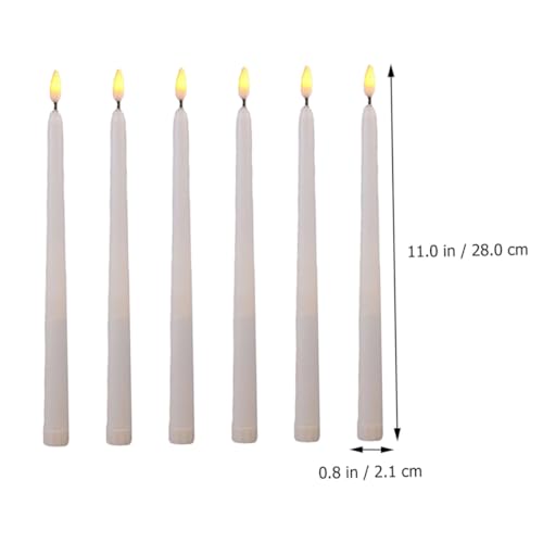 Velas LED de poste largo Alipis con llama parpadeante amarilla para decoracion pack de 12 5