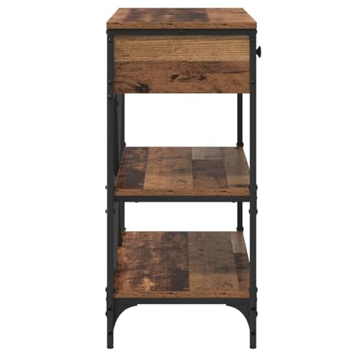 Mesa consola estrecha para ahorro de espacio con cajones de madera 8