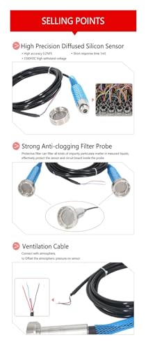 Convertidor de nivel antiobstrucción QDY30B de agua con cable de 10m 8