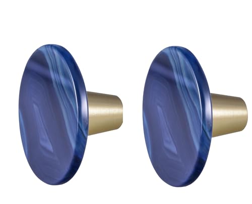 Poignées rondes pour placard de cuisine Rockcloud boutons en agate bleue - 2