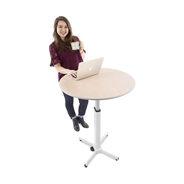 Adjustable Height Multifunctional Round Table - Perfect use for Cocktail Table, Sit to Stand Desk, Side Table - and More!