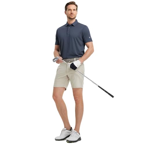 M MAELREG Golf Shirts for Men Moisture Wicking Jacquard Breathable Performance Dry Fit Collared Mens Polo Shirts Short Sleeve4