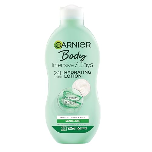 Garnier Intensive 7 Days Aloe Vera & Probiotic Extract Body Lotion 400ml Hydrating and Refreshing Moisturiser Up to 7 Days Hydration For Normal Skin Fast Absorbing & Non Greasy