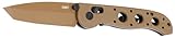 CRKT M16-02XD Everyday Carry Folding Knife with Crossbar Lock: D2 Plain Edge Blade, Desert Tan Grivory Handle, Pocket Clip, M16-02XD