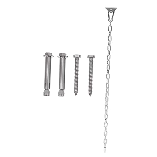 Toyvian 1 Set Suspension Hook Kit Swing Hanging Chain for Indoor Outdoor Use Complete Fitting for Swings Hammocks and Heavy Bags Easy to Install and