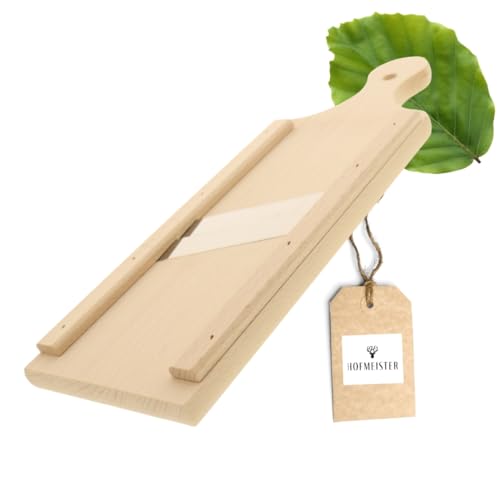 HOFMEISTER® Krauthobel aus Holz, 37 cm, scharfe Klingen schneiden alle Krautköpfe und...