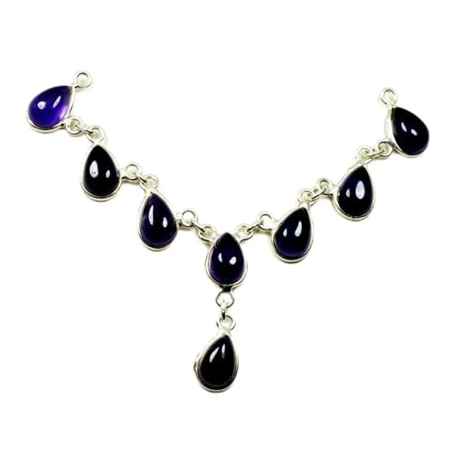 Collier grenat naturel poire en argent 925, le cadeau idéal