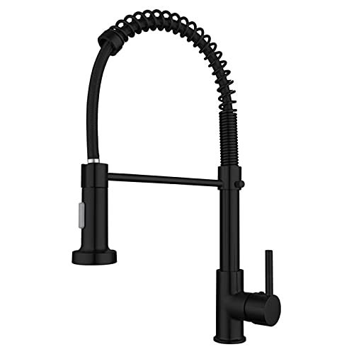 WPHH Grifo De Cocina Negro con Rociador Abatible, Grifo Mezclador Giratorio Universal para Fregadero De Cocina, Grifo De Latón De Una Manija para Agua Fría Y Caliente para Cocina
