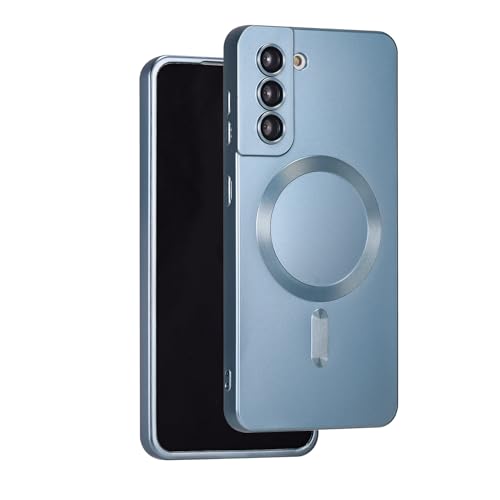 Image of Yetagso Magnetic Samsung Galaxy S22 Case, Soft Silicone With Camera Protection, Slim Fit Anti-Scratch Cover Compatible With MagSafe, Blue