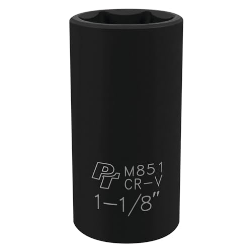 Image of Performance Tool M851 1 /2-Inch Drive 6-Point Impact Socket, 1-1 /8-Inch for Heavy Duty Applications with Enhanced Grip and Durability