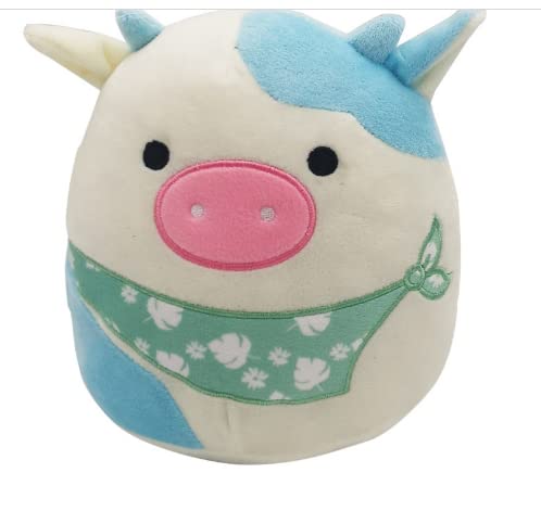 Super Cute Cow Plush Stuffed Animal Toy,3D Cute Cow Plush Pillow,The Best Gift for Christmas, Children, Girlfriends (Cow Plush-Blue-8)