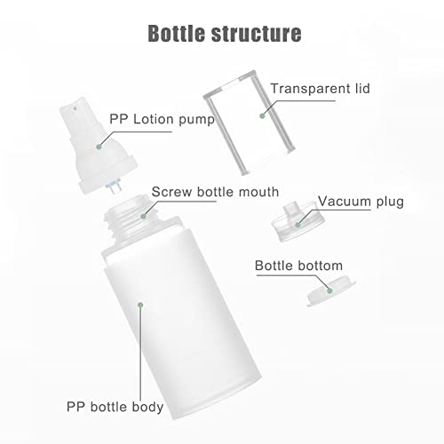 6Pcs 30Ml/1Oz Empty Frosted Clear Airless Cosmetic Lotion Pump Bottles Refillable Travel Makeup Cream Foundation Container Dispenser Storage Vials For Liquid Foundation Essential Oil Shampoo #TOP7